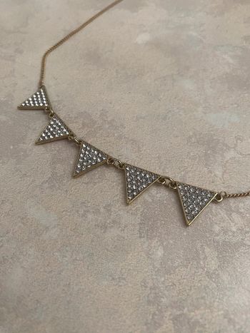 Collier doré triangles strass