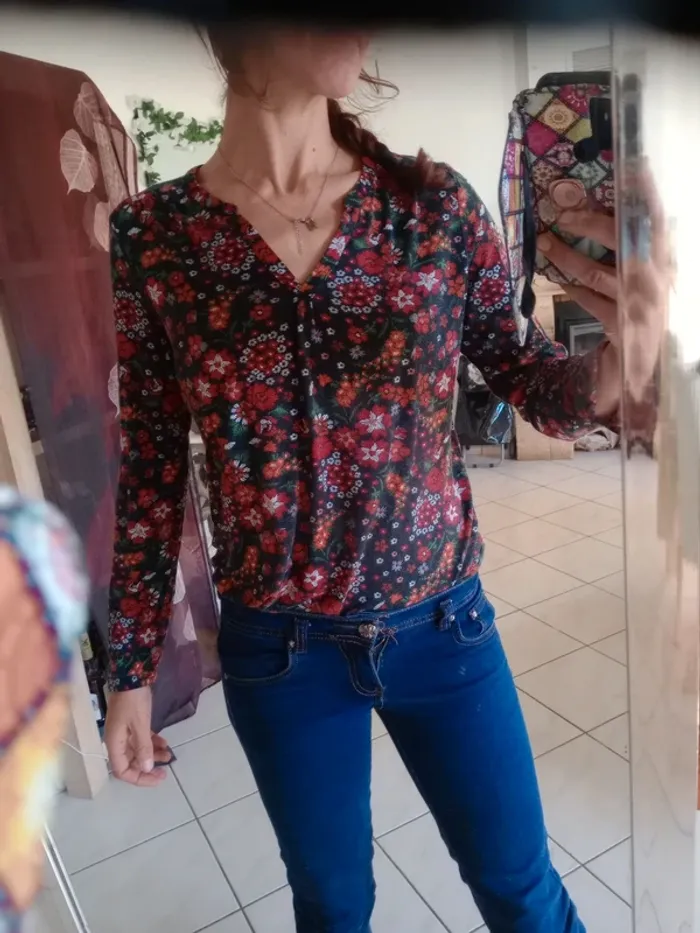 Blouse 38 Fleurie Carole c87 - photo numéro 2
