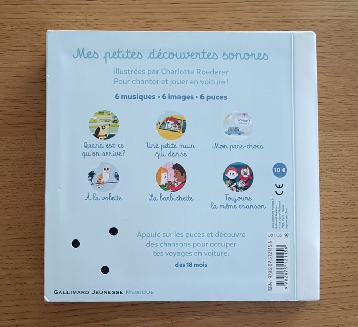 Livre sonore "Je chante en voiture" Gallimard Jeunesse 18 mois + - photo numéro 3