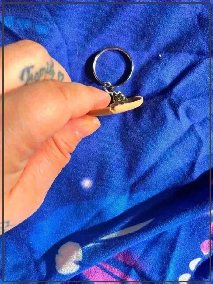 Porte clef cœur crème - photo numéro 3