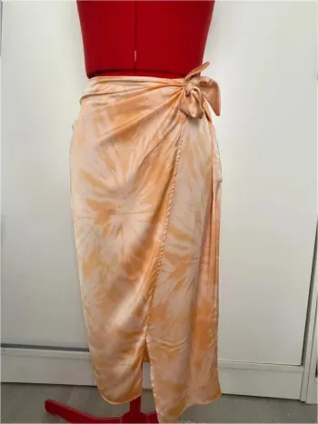 Jupe portefeuille tie & dye orange H&M