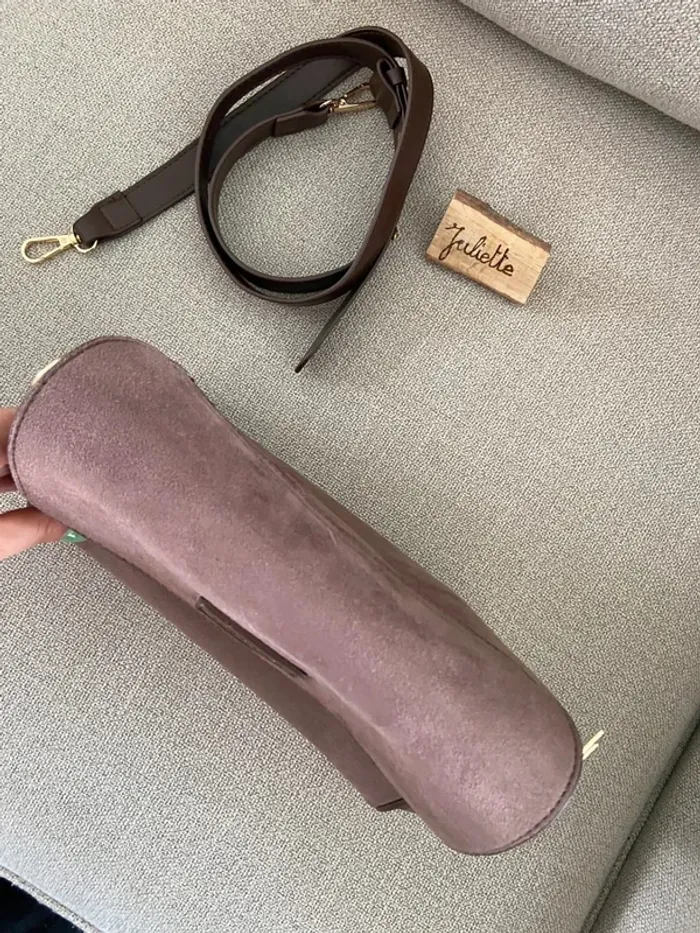 Sac à main bandoulière effet daim marron Ale Hop - photo numéro 6