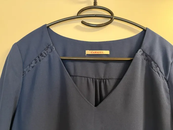 Robe bleue marine manches 3/4 - photo numéro 3
