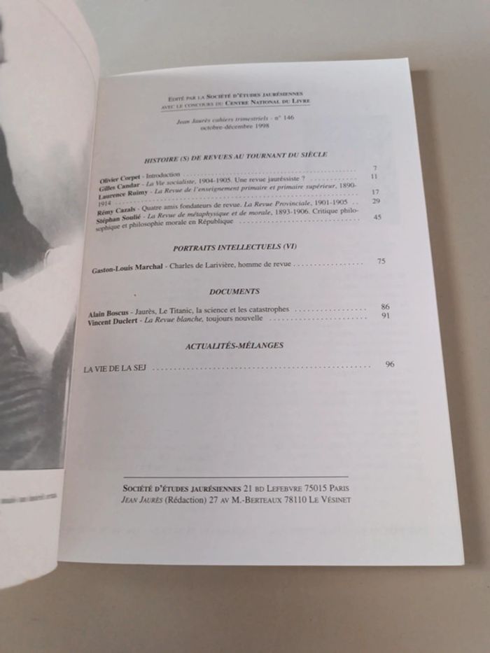 Jean Jaurès histoire de revues cahiers trimestriels numéro 146 - photo numéro 11