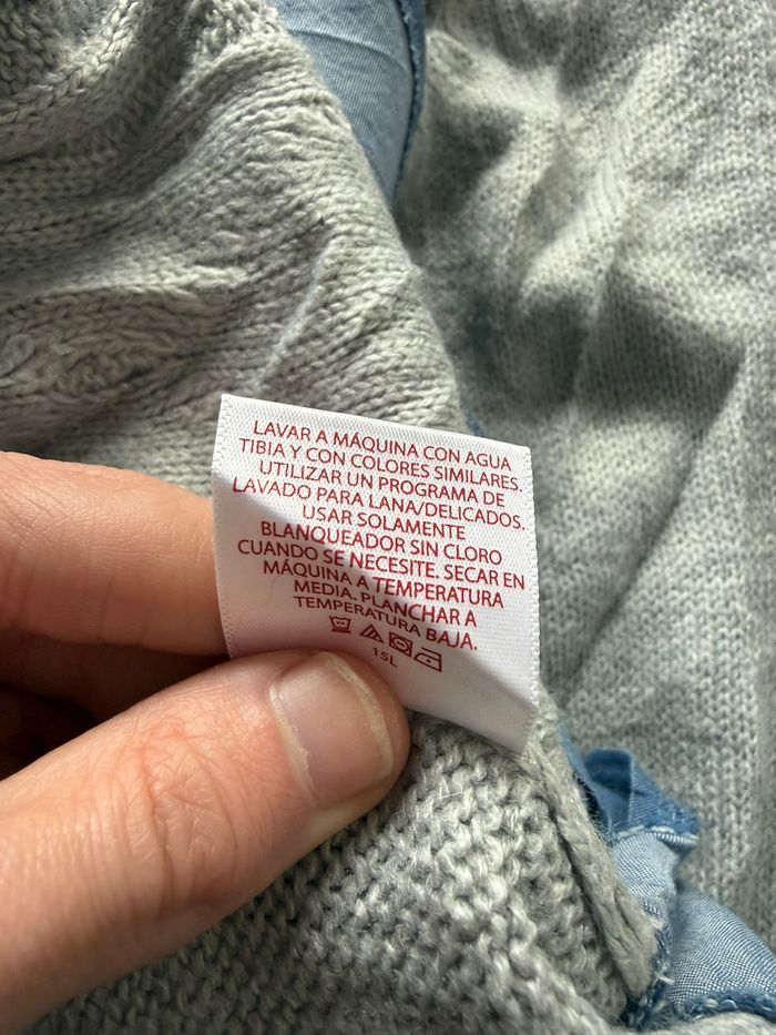Pull 2-en-1 effet chemise en jean - Gris Chiné - Faded Glory - Taille M - photo numéro 7