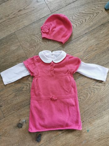 Ensemble Robe bodie bonnet obaibi 6 mois