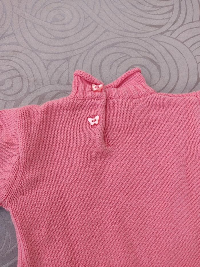 Pull col roulé 3 mois motif papillon - photo numéro 4
