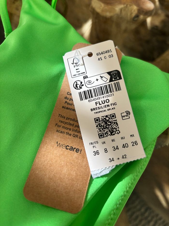 Bas de maillot vert uni splas brésilien - photo numéro 2