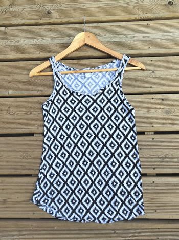 🖤🤍 Débardeur Femme Noir & Blanc – Taille 36 / S – Très Bon État