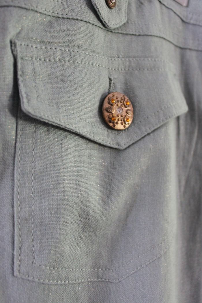 Pantalon léger vert-gris irisé 50 - photo numéro 4