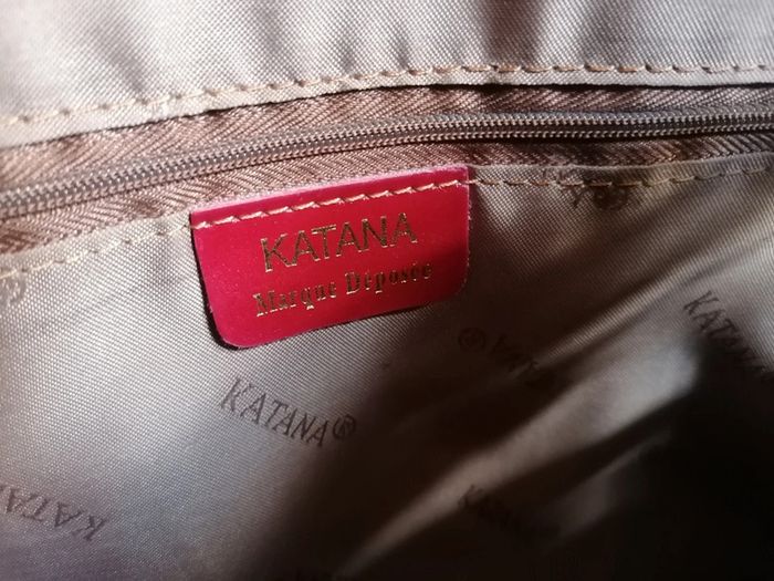 Sac vintage katana rouge cuir véritable. - photo numéro 10
