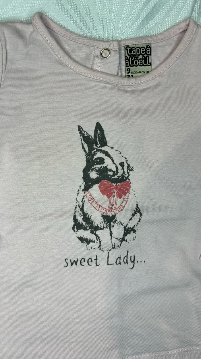 Tee-shirt manches longues fille 9 mois - 71 cm tape à l’œil - photo numéro 3