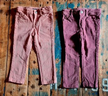 Lot de 2 pantalons en velours pour bebe fille