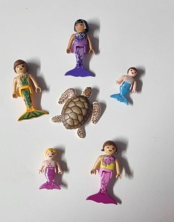 Playmobil lot enfants sirenes et tortue