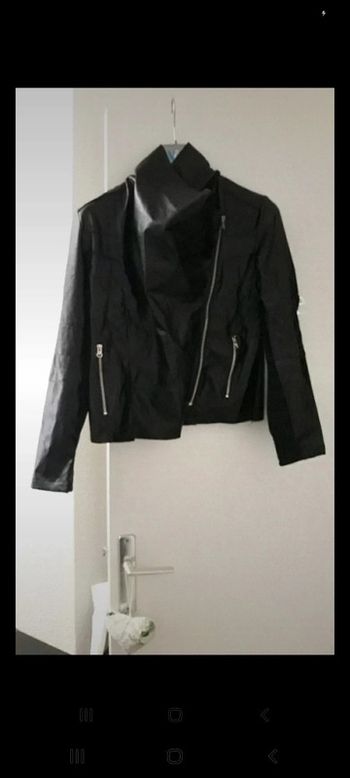 Veste zippée simili cuir femme M