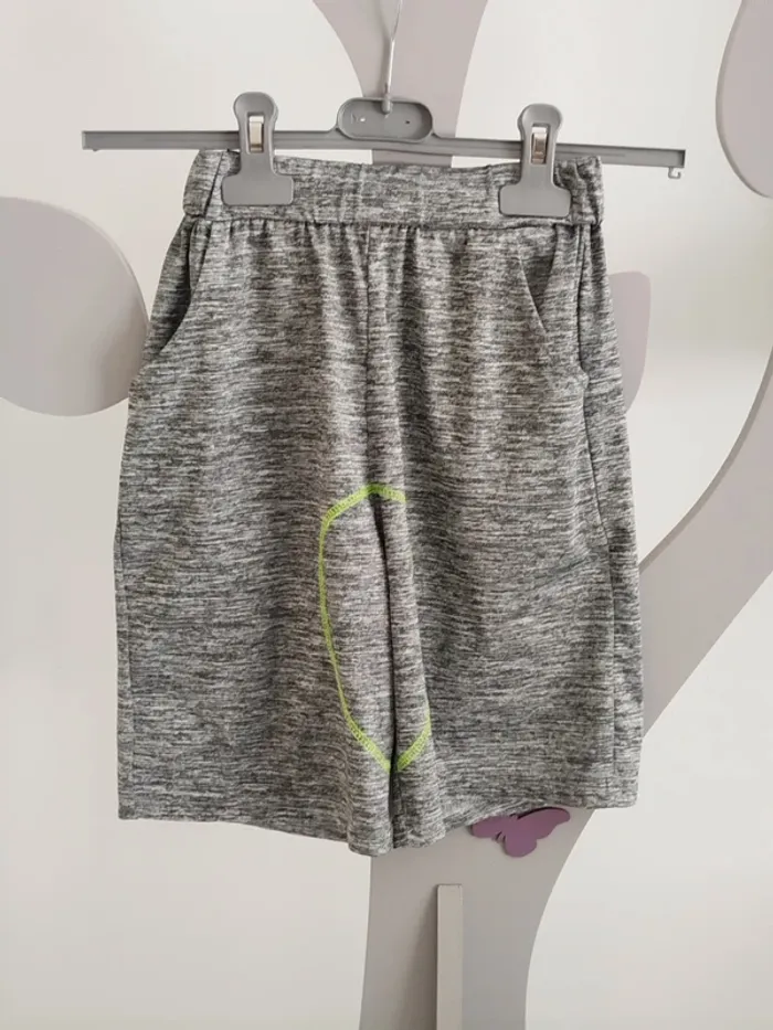 Ensemble short tee-shirt gris et jaune Shialy taille 12 ans - photo numéro 4