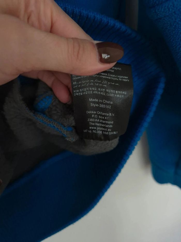 Gros sweat zippé Protest taille 16 ans bleu - photo numéro 8