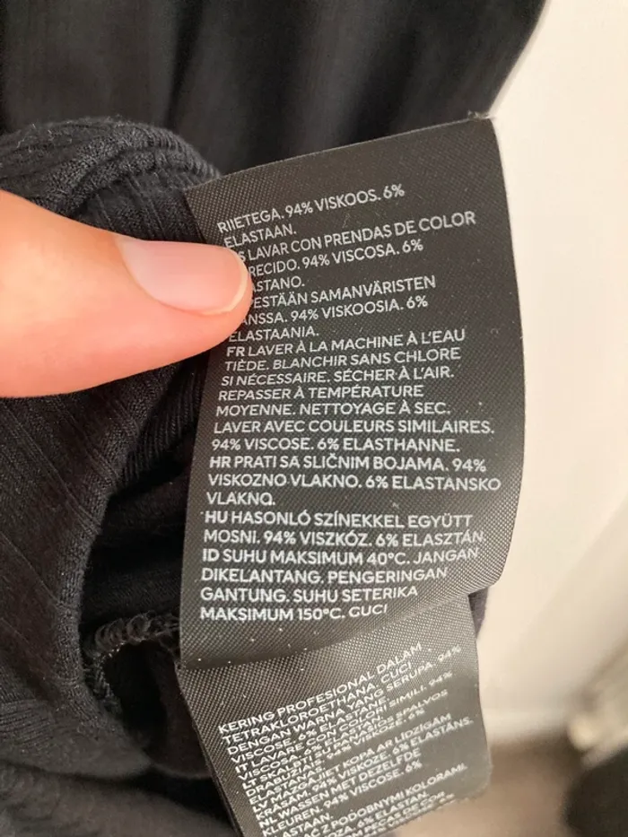 Robe noire longue moulante côtelée h&m mama taille S neuve étiquette - photo numéro 7