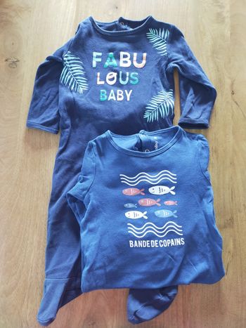 Lot de 2 pyjamas bleus 18 mois