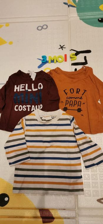Lot de 3 tee shirt manches longues