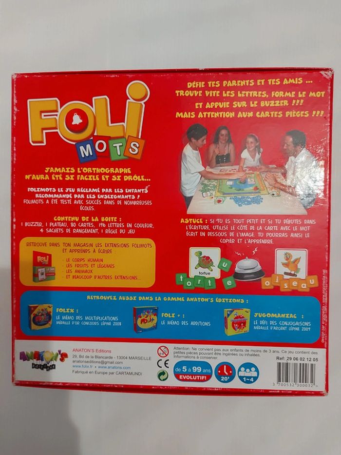 Jeu de société évolutif "Foli Mots" jeu en très bon état mais boîte un peu abîmée - photo numéro 8