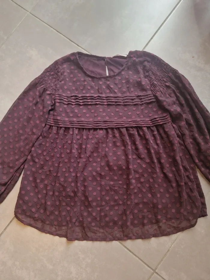 Blouse rouge bordeaux femme - photo numéro 2
