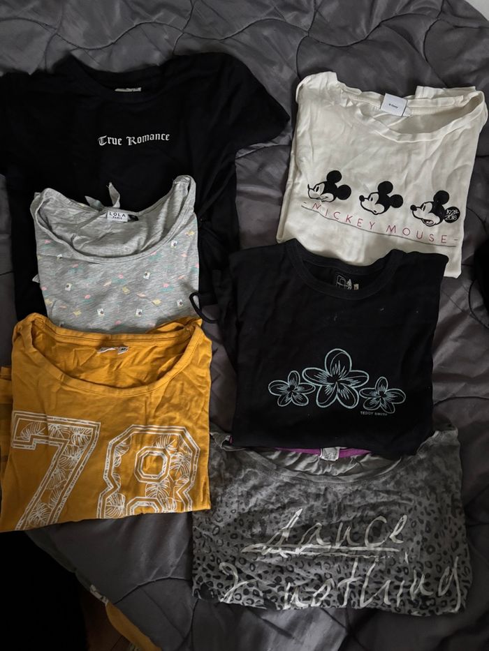 Lot 6 tee shirt manches courtes fantaisie