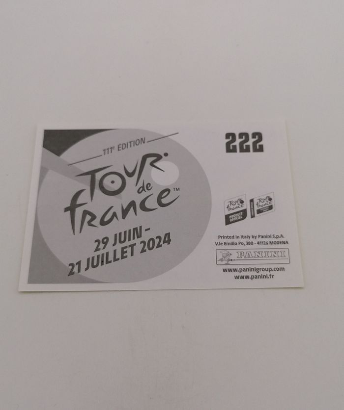 Panini sticker Tour de France 2024 n° 222. - photo numéro 3