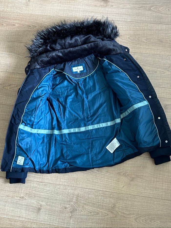 Doudoune bleue marine avec capuche Tom Tailor taille S TBE - photo numéro 8