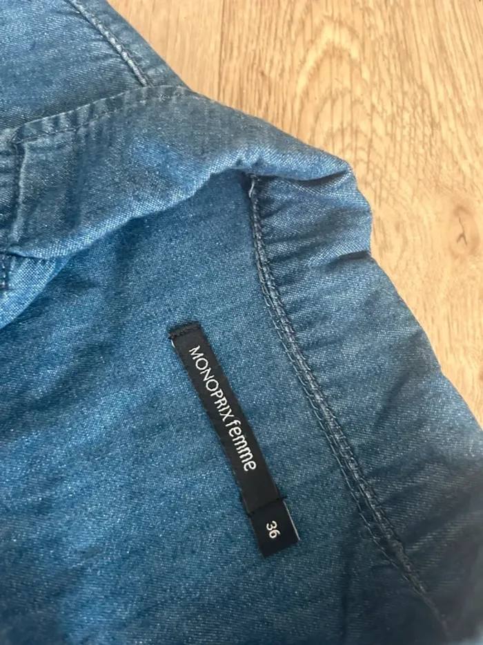 Monoprix, combinaison en jeans lycoell bleu, brute, taille 36 - photo numéro 4