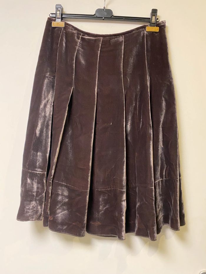Magnifique ensemble veste et jupe neuf soyeux marron Autre Ton taille 40 - photo numéro 7