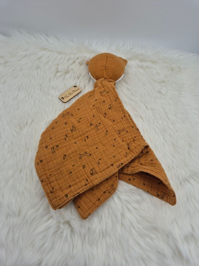 Doudou plat carré lange Renard Vertbaudet Marron - photo numéro 4