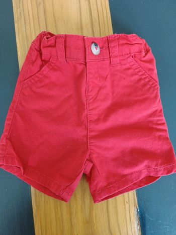 Short été garçon rouge