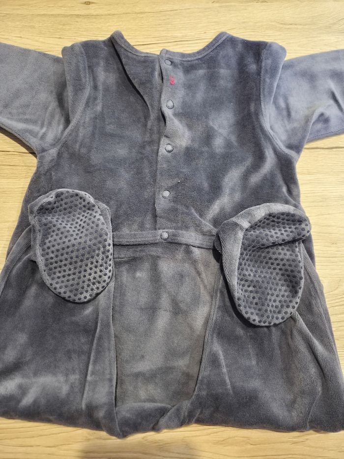 Pyjama en velours bleu, Obaïbi, 18 mois - photo numéro 3