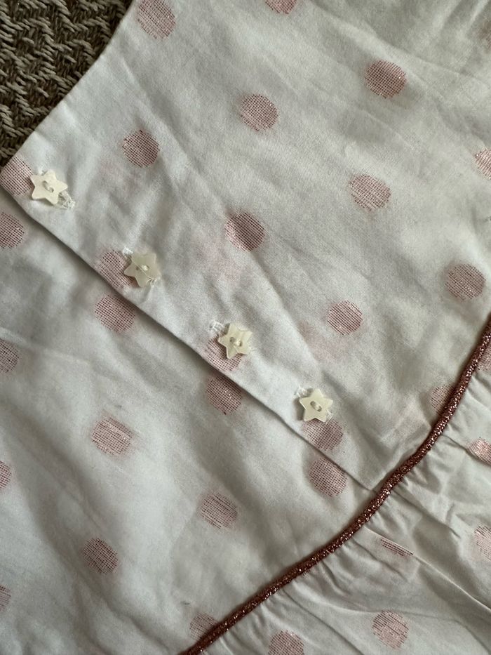 Haut blouse sergent Major taille 9 ans blanc/rose très bon état - photo numéro 3