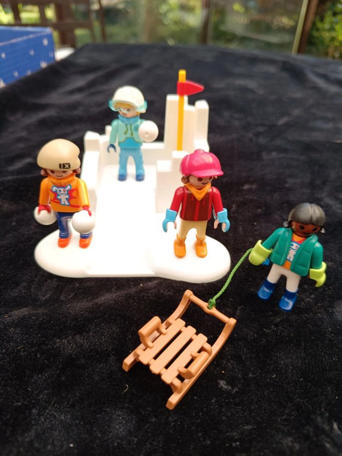 Lot enfants aux sports d'hiver Playmobil