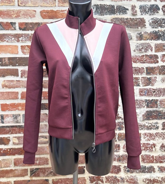 ❤️ Veste zippée bordeaux – T36 – Kiabi - photo numéro 3