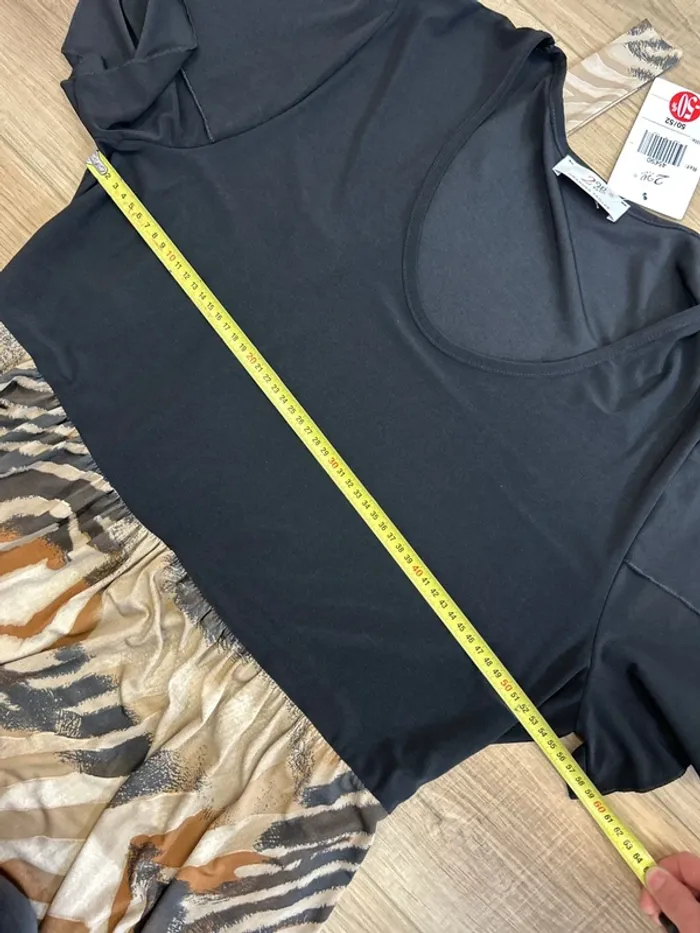 Robe longue femme noir et beige taille 50 taille 52 robe automne robe été femme - photo numéro 7