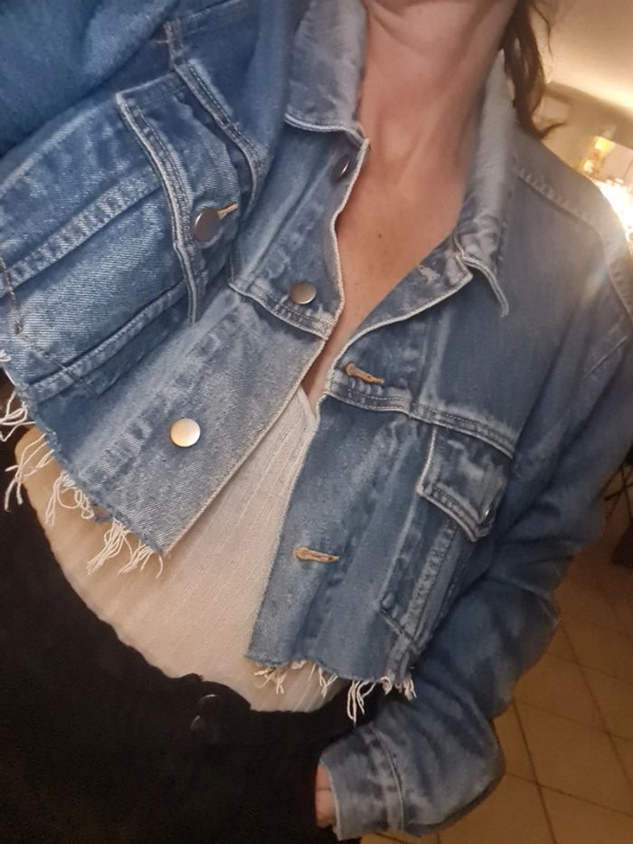 Veste en jean vintage croc 42 loose lorant - photo numéro 2