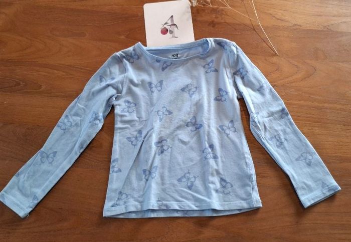 Tee-shirt manche longue bleu _ 4 ans _ H&M