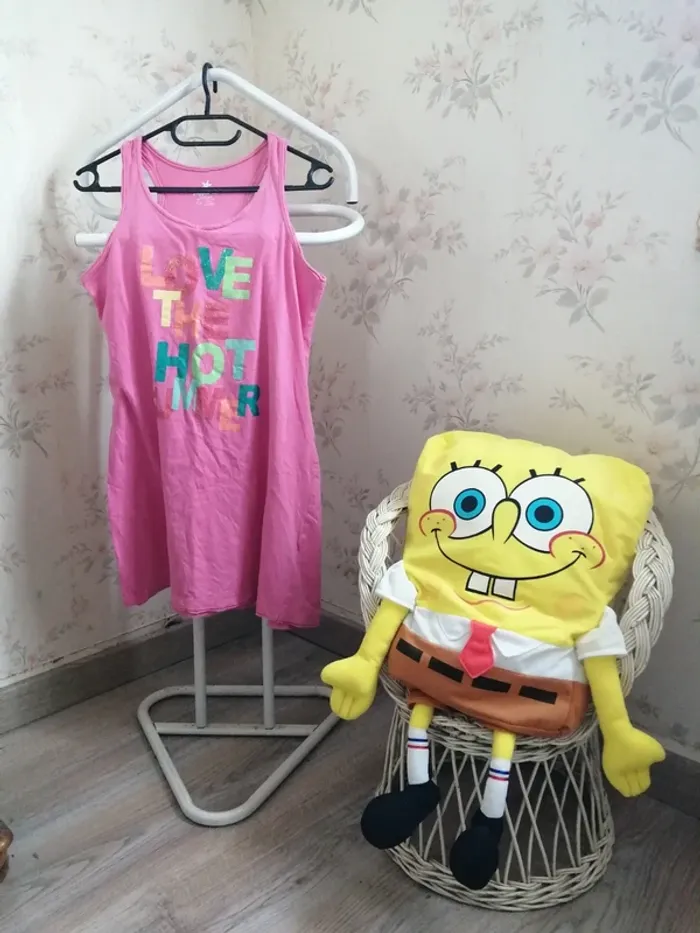 Robe sans manches rose à message / pepperts / (12-14ans)