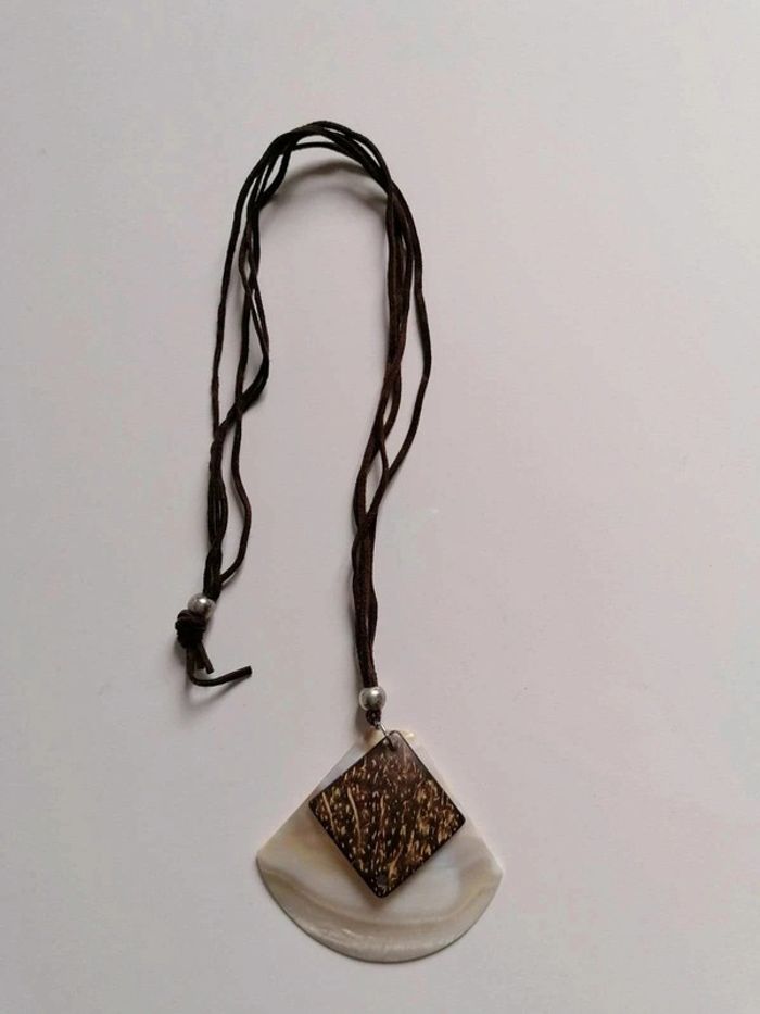 Sautoir cordon nubuk marron