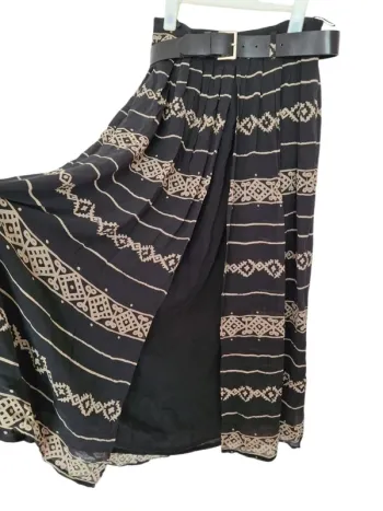 Jupe longue noire beige avec ceinture marc aurel taille 36 S