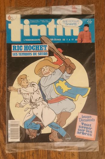 Ancien magazine tintin sous blister n°16 1988 ric hochet vintage