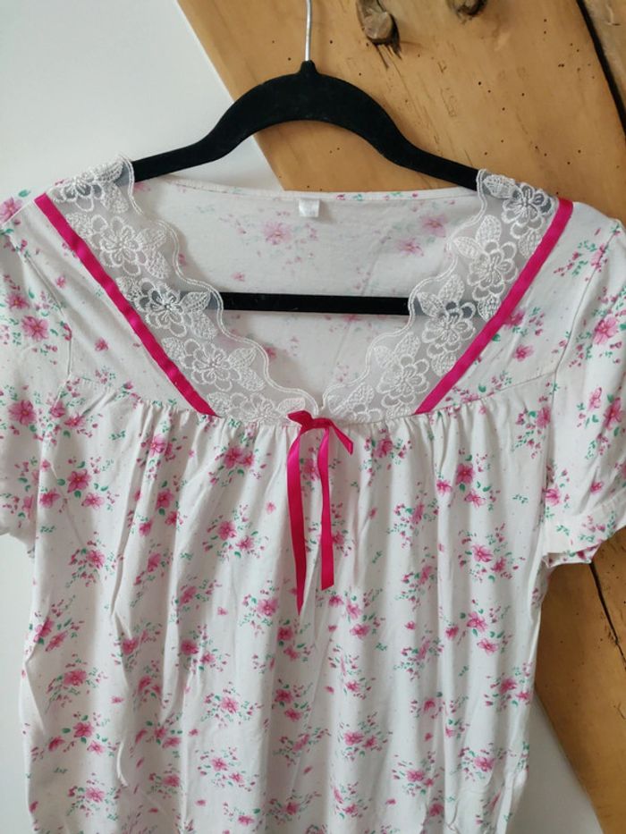 Chemise de nuit longue vintage fleurie 1990 - photo numéro 3
