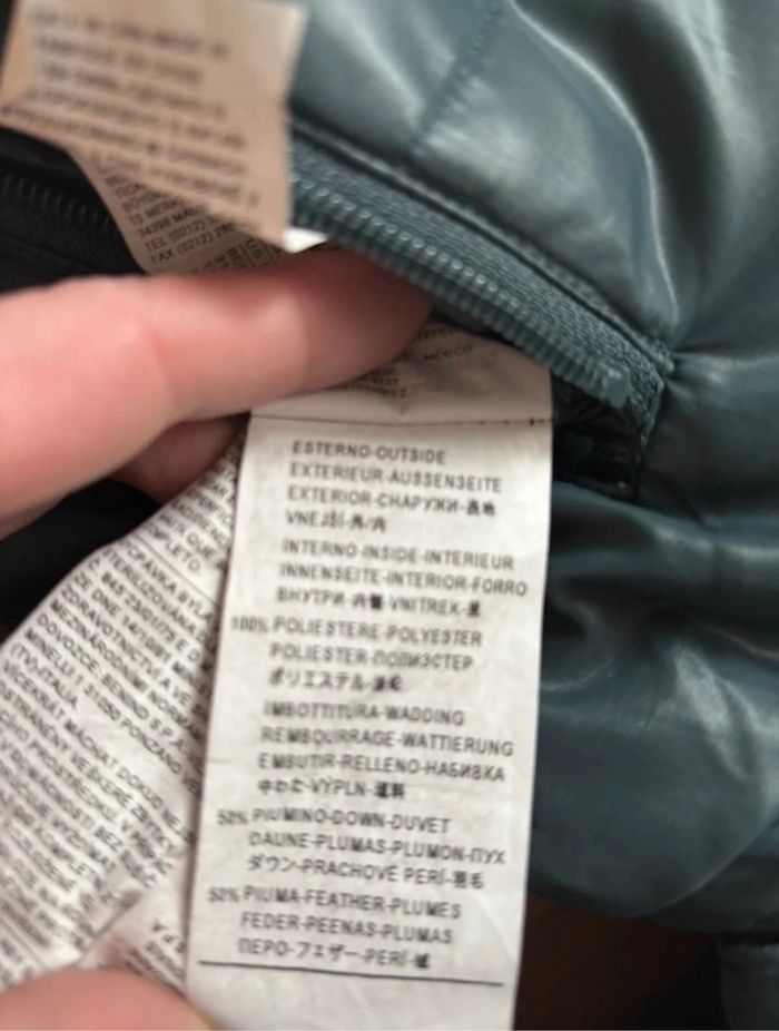 Neuf Doudoune réversible verte et marine manches amovibles/ Benetton / taille 1 an - 18 mois / 82 cm - photo numéro 3