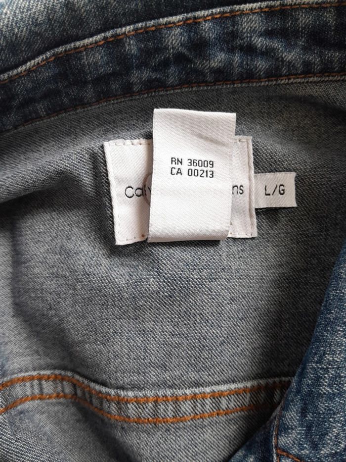 Très belle veste en jean Clavin Klein jeans  mixte L modèle contractor - photo numéro 7