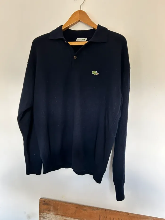Lacoste pull laine col boutonné