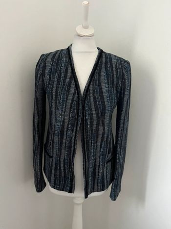 Veste rayée bleu gris ikks M