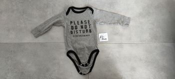 Bodies manches longues gris bébé garçon 12 mois